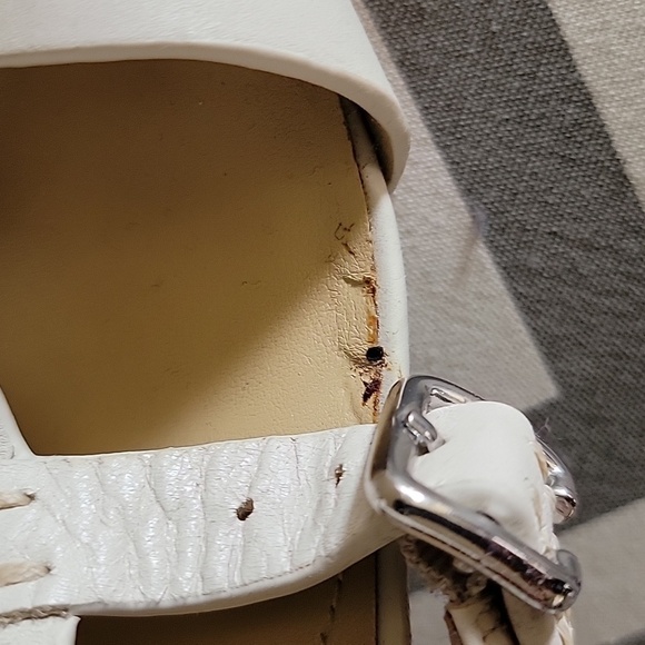 Marc Fisher cream heels size 8.5 peeptoe - Picture 5 of 8